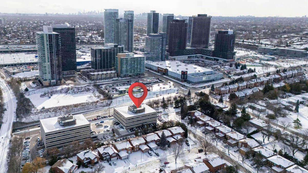 1100 Sheppard location context showing surrounding high-rises