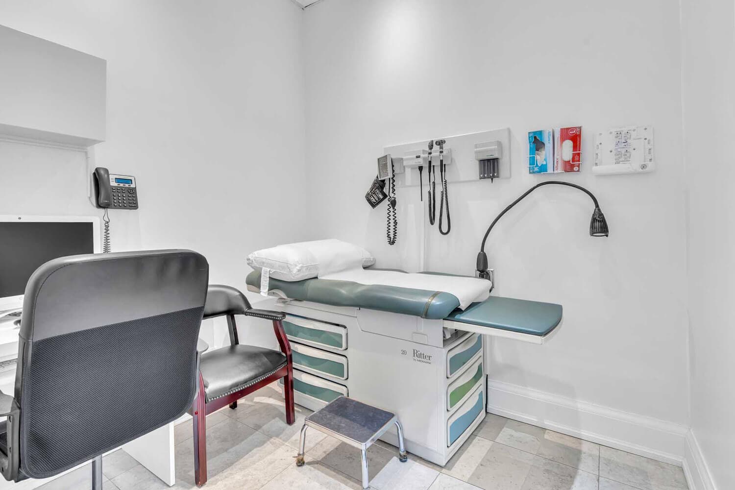 Medical examination room wide view