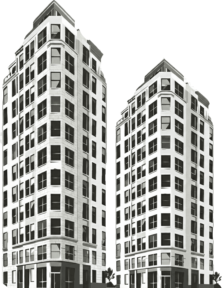 Future development concept - modern mixed-use towers